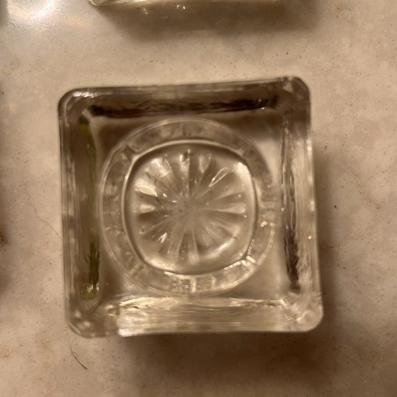 Cut Crystal Salt Cellars | Set of 6 Square Cut Salt Cellars for the DiningTable - Picture 3 of 4